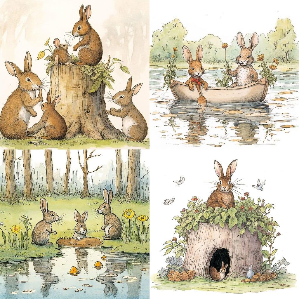 Anita Jeram style, Midjourney V5.1, render 1 of 4