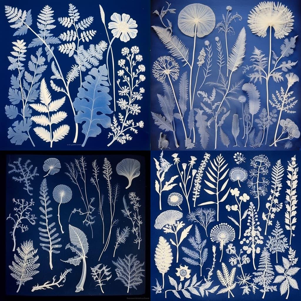 Anna Atkins style, Midjourney V5.1, render 1 of 4