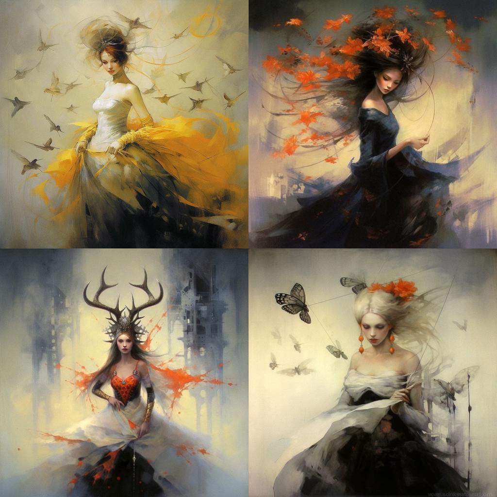 Anne Bachelier style, Midjourney V5.1, render 1 of 4