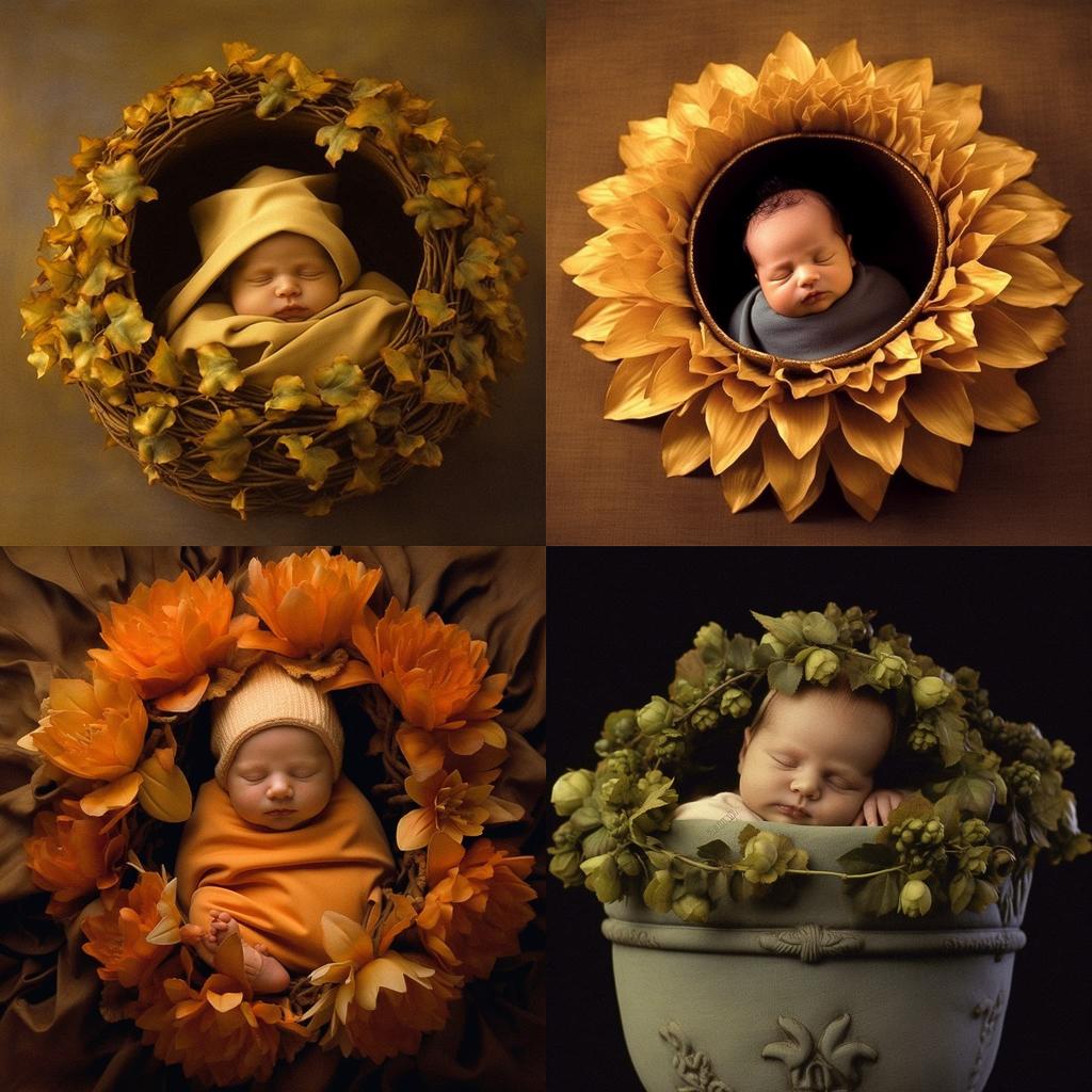 Anne Geddes style, Midjourney V5.1, render 1 of 4