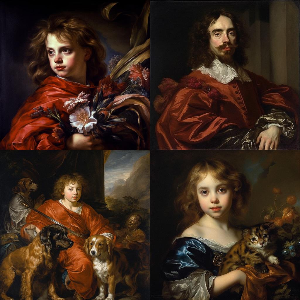 Anthony van Dyck style, Midjourney V5.1, render 1 of 4