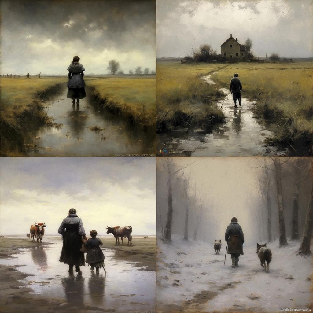 Anton Mauve style, Midjourney V5.1, render 1 of 4