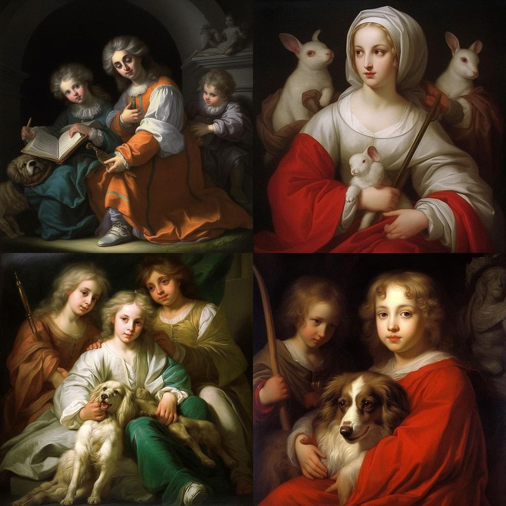 Anton Raphael Mengs style, Midjourney V5.1, render 1 of 4