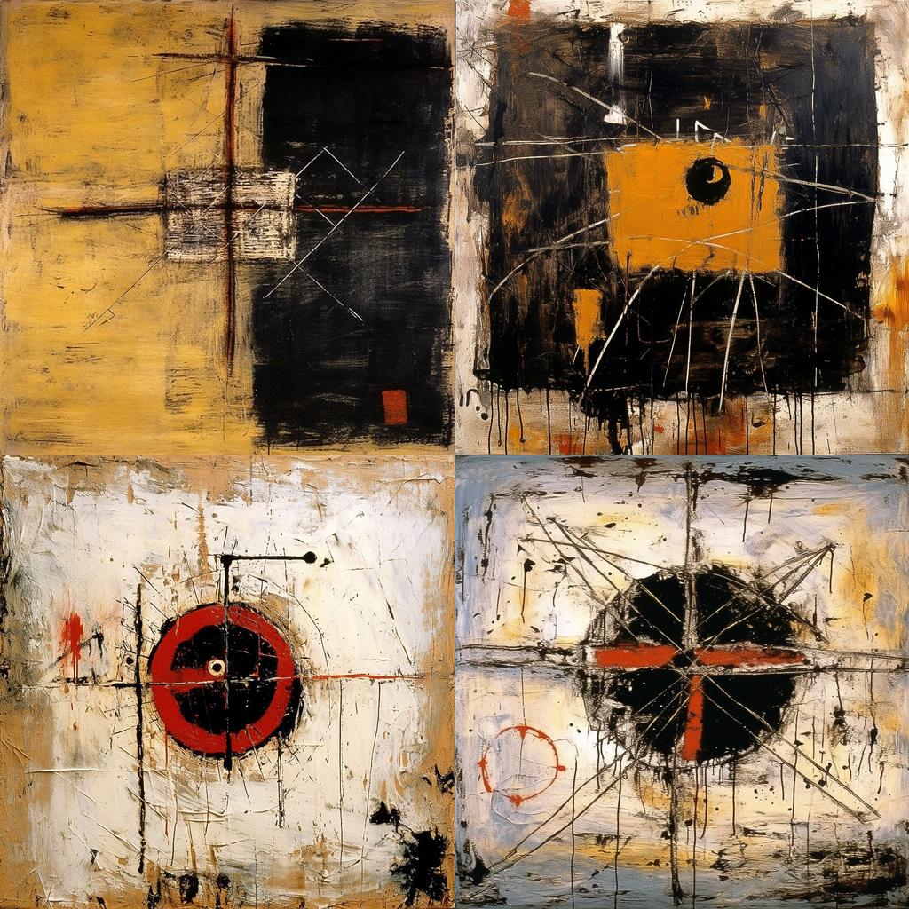 Antoni Tapies style, Midjourney V5.1, render 1 of 4