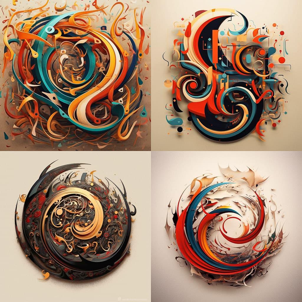 Arabic calligraphy style, Midjourney V5.1, render 1 of 4