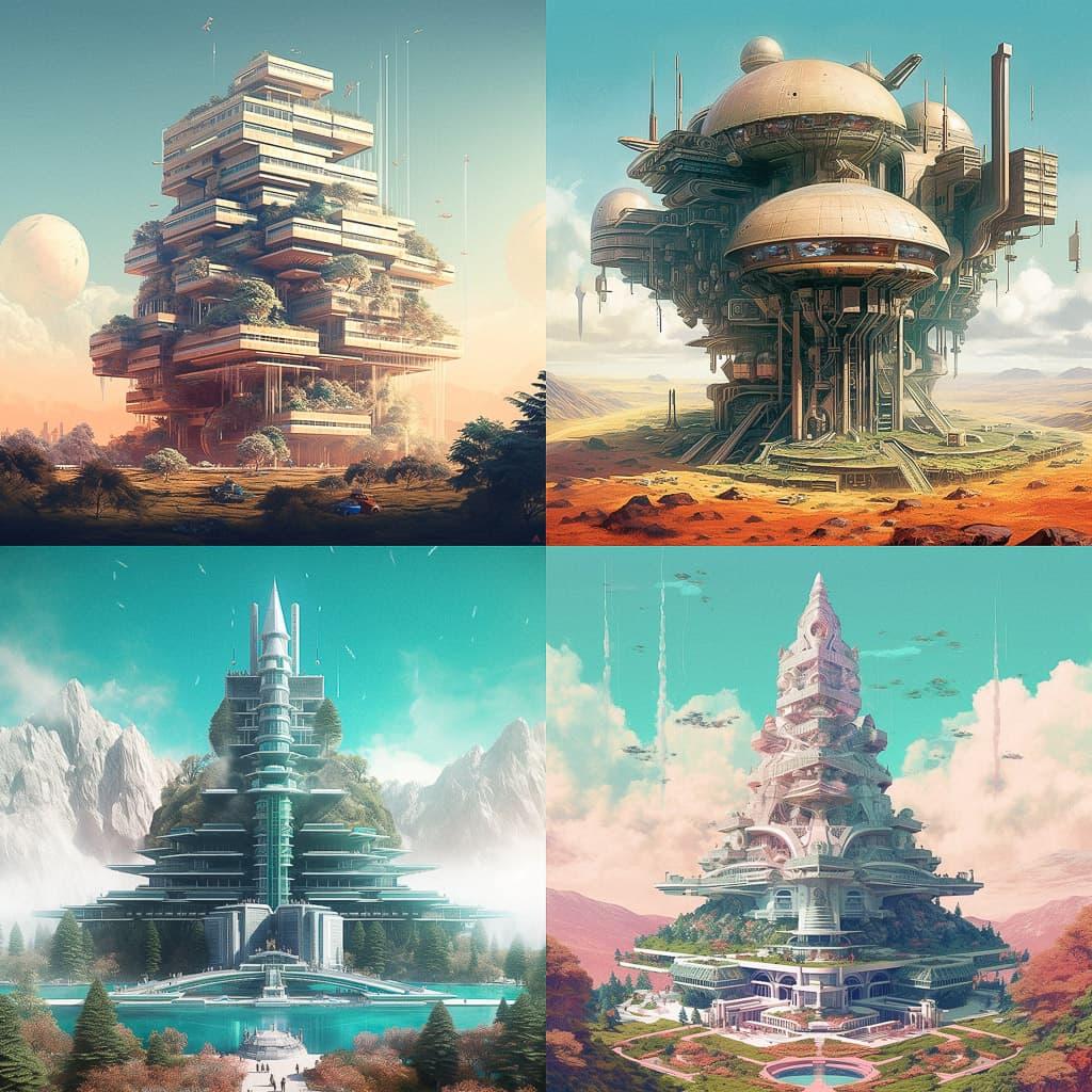 Arcology style, Midjourney V5.1, render 1 of 4