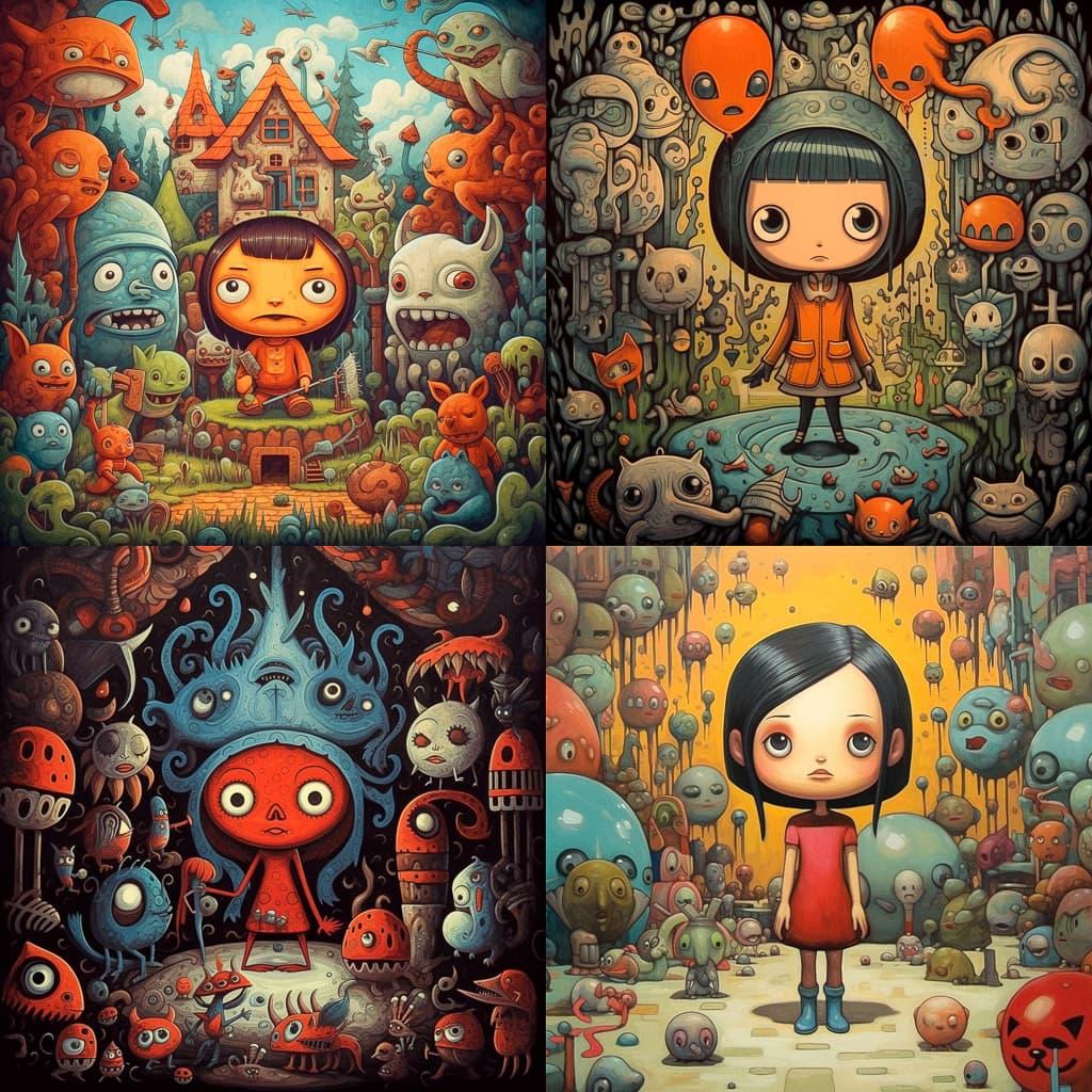 Art Baltazar style, Midjourney V5.1, render 1 of 4