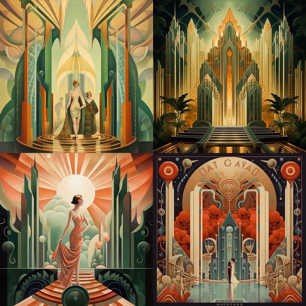 Art Deco style, Midjourney V5.1, render 1 of 4