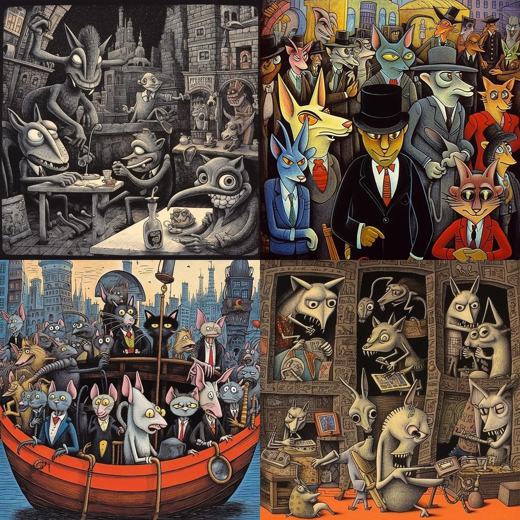 Art Spiegelman style, Midjourney V5.1, render 1 of 4