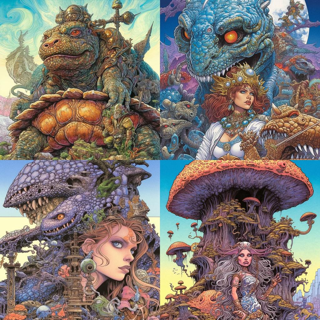 Arthur Adams style, Midjourney V5.1, render 1 of 4
