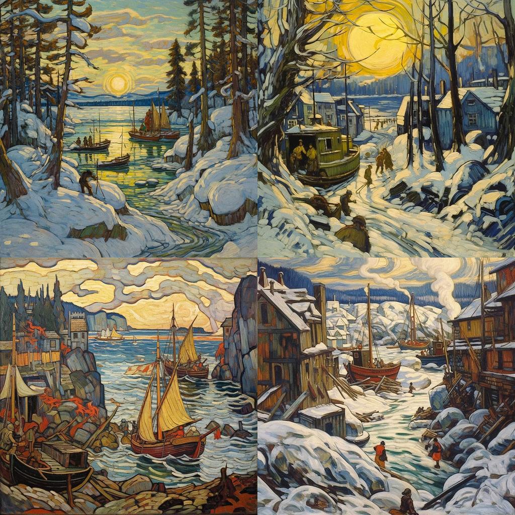 Arthur Lismer style, Midjourney V5.1, render 1 of 4