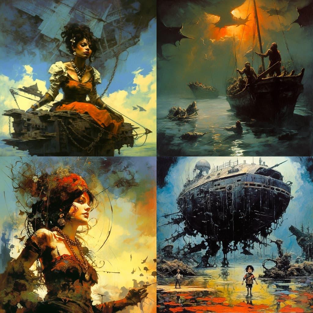 Arthur Suydam style, Midjourney V5.1, render 1 of 4