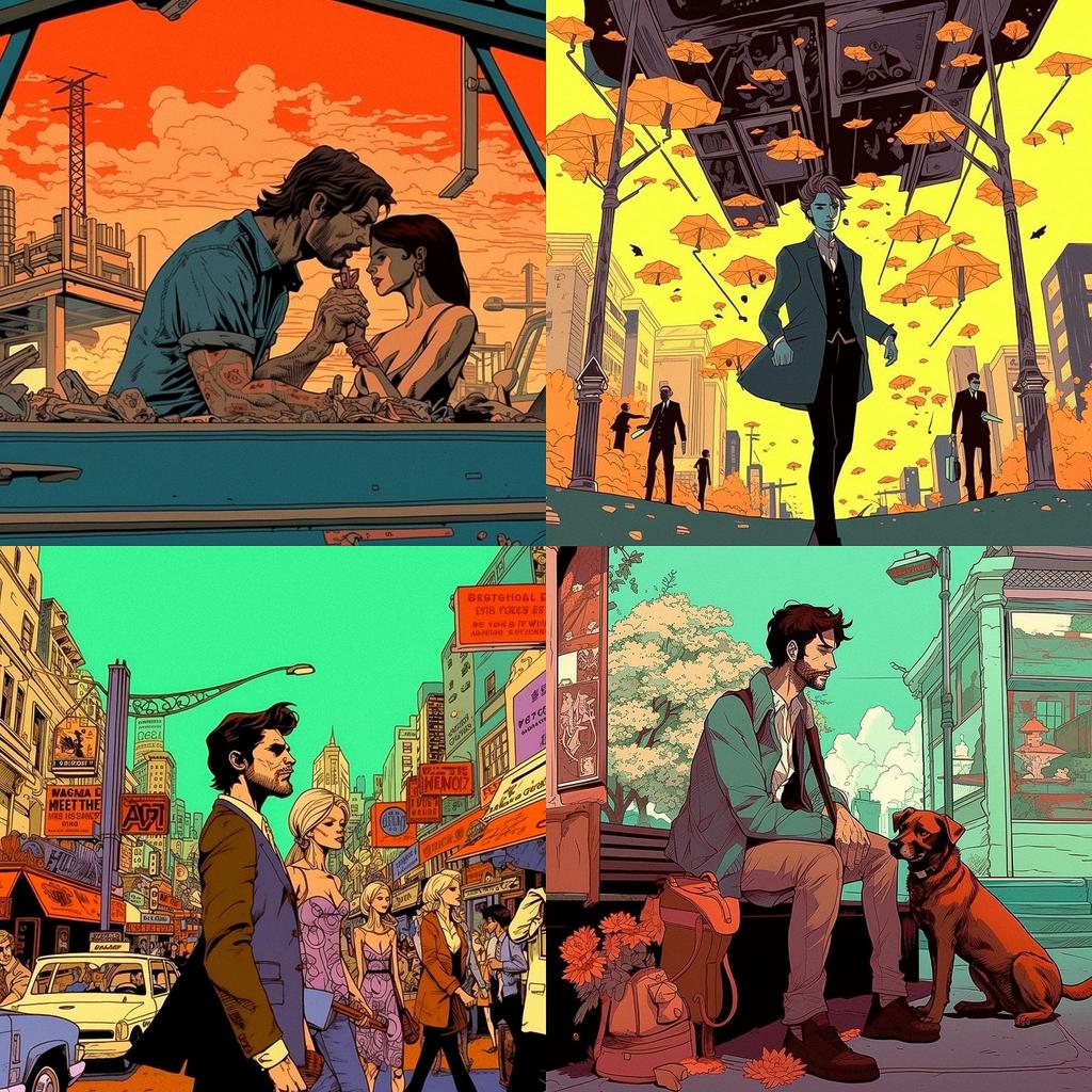 Asaf Hanuka style, Midjourney V5.1, render 1 of 4