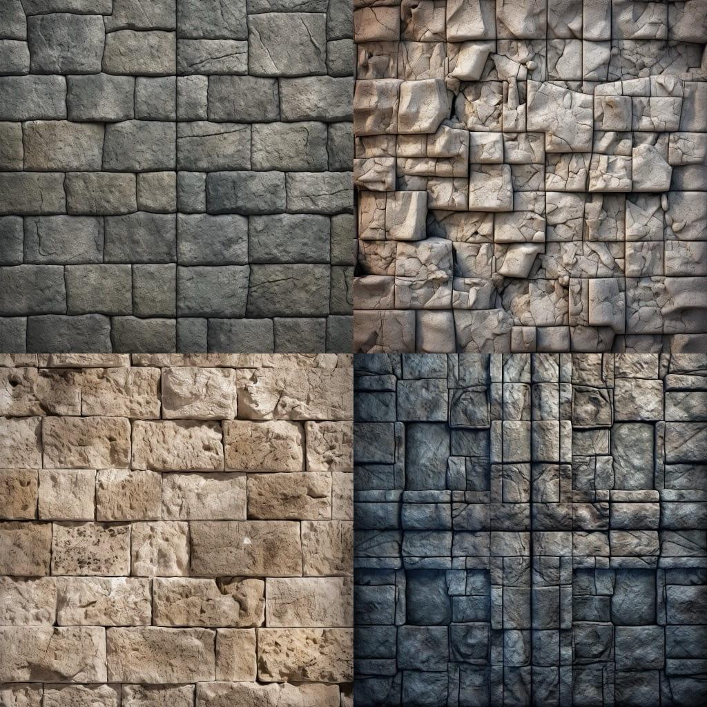 Ashlar texture style, Midjourney V5.1, render 1 of 4