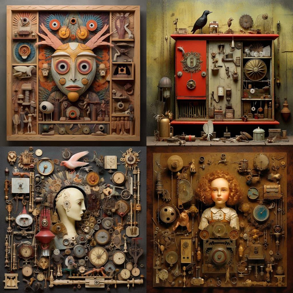 Assemblage style, Midjourney V5.1, render 1 of 4