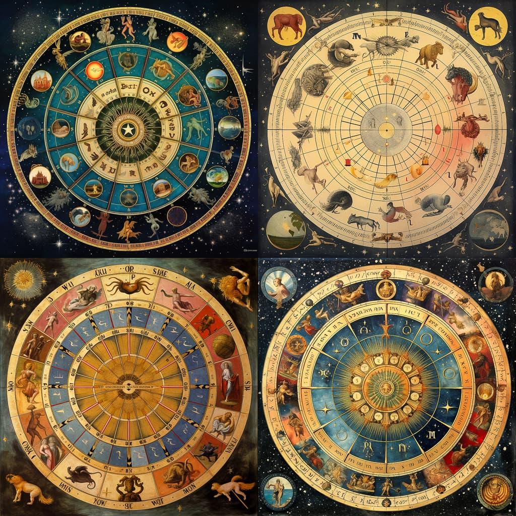 Astrological chart style, Midjourney V5.1, render 1 of 4