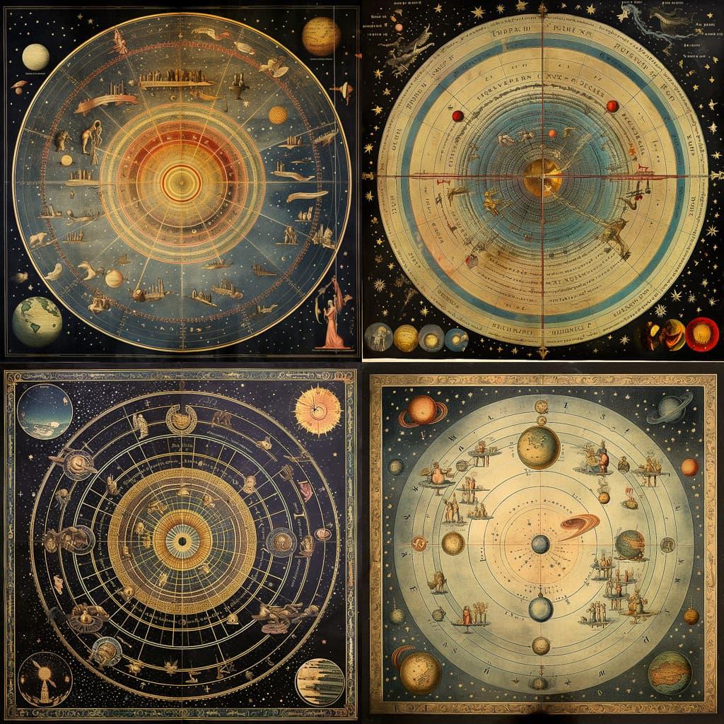 Astronomical chart style, Midjourney V5.1, render 1 of 4