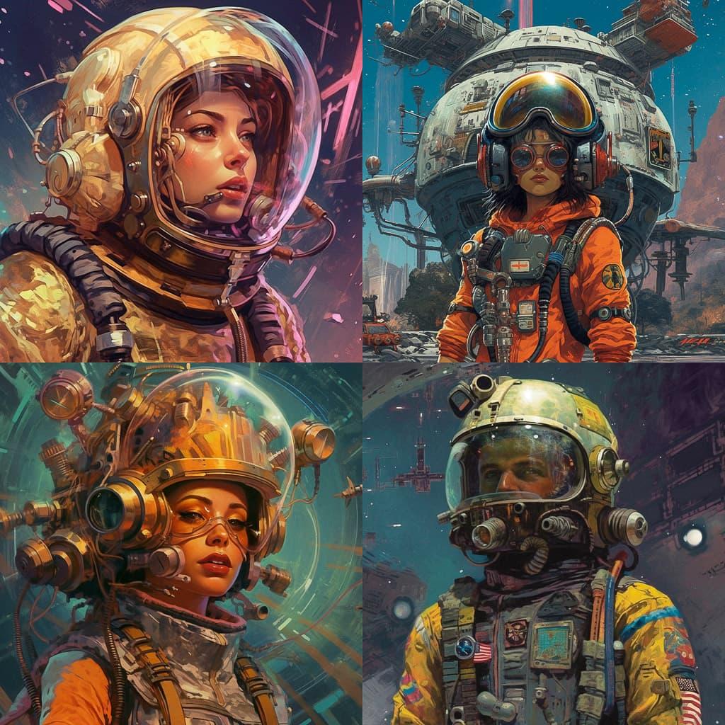 Astropunk style, Midjourney V5.1, render 1 of 4
