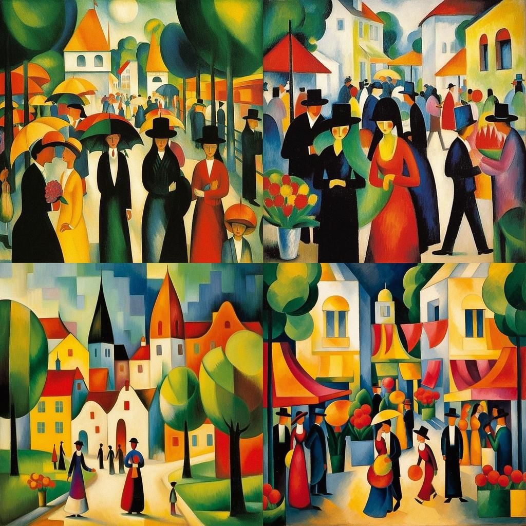 August Macke style, Midjourney V5.1, render 1 of 4