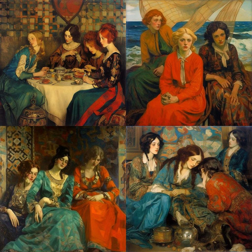 Augustus Edwin John style, Midjourney V5.1, render 1 of 4