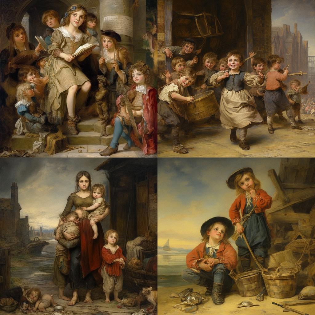 Augustus Edwin Mulready style, Midjourney V5.1, render 1 of 4
