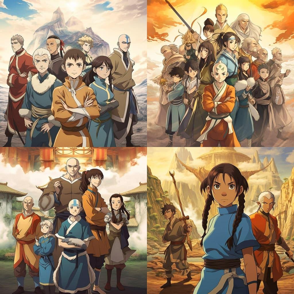 Avatar the Last Airbender style, Midjourney V5.1, render 1 of 4
