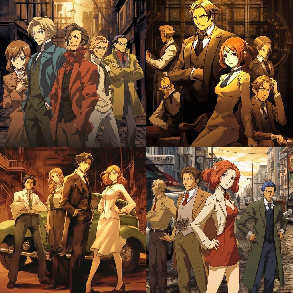 Baccano style, Midjourney V5.1, render 1 of 4
