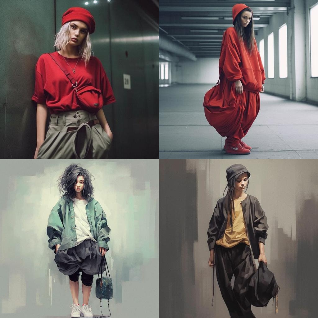 Baggy fashion style, Midjourney V5.1, render 1 of 4