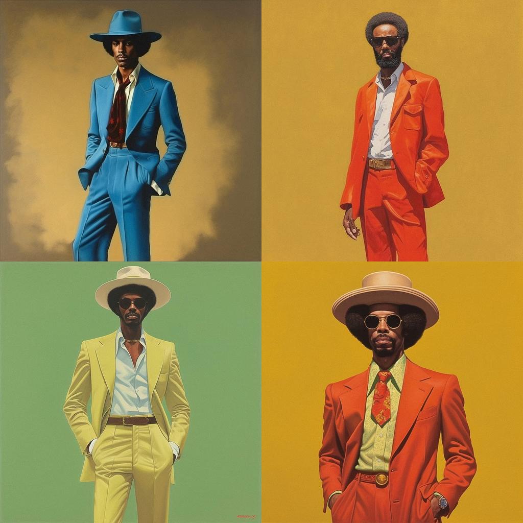 Barkley L. Hendricks style, Midjourney V5.1, render 1 of 4