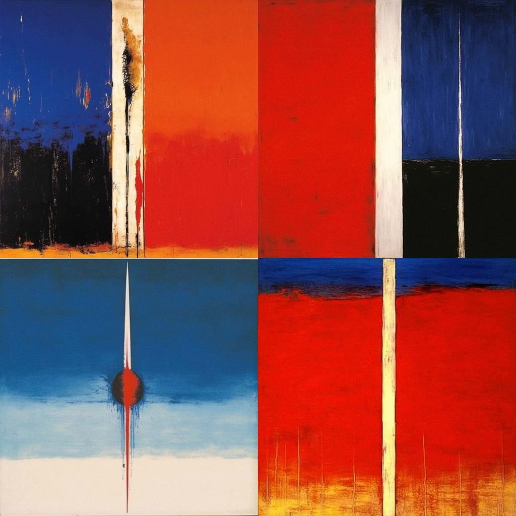 Barnett Newman style, Midjourney V5.1, render 1 of 4