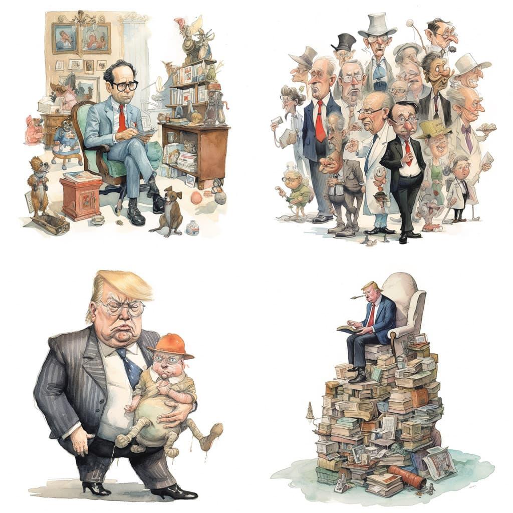 Barry Blitt style, Midjourney V5.1, render 1 of 4