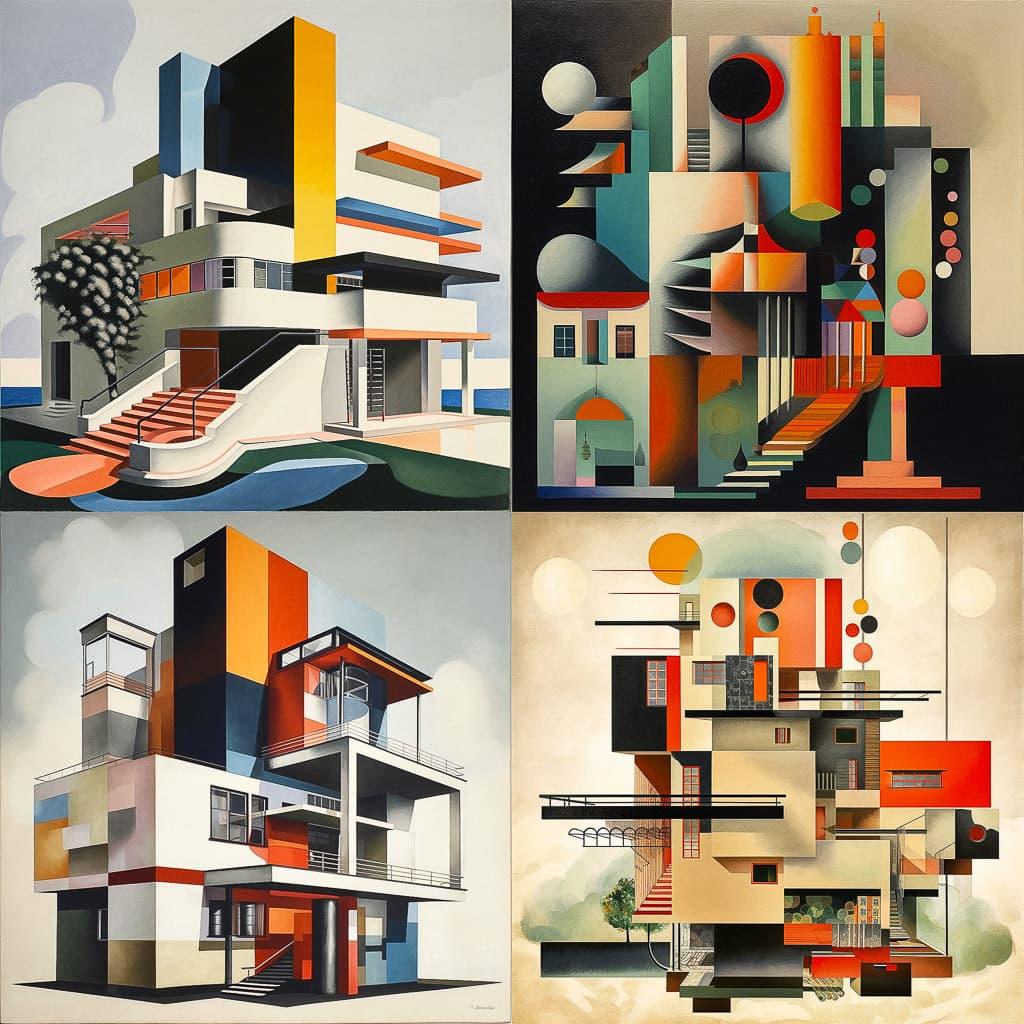 Bauhaus style, Midjourney V5.1, render 1 of 4
