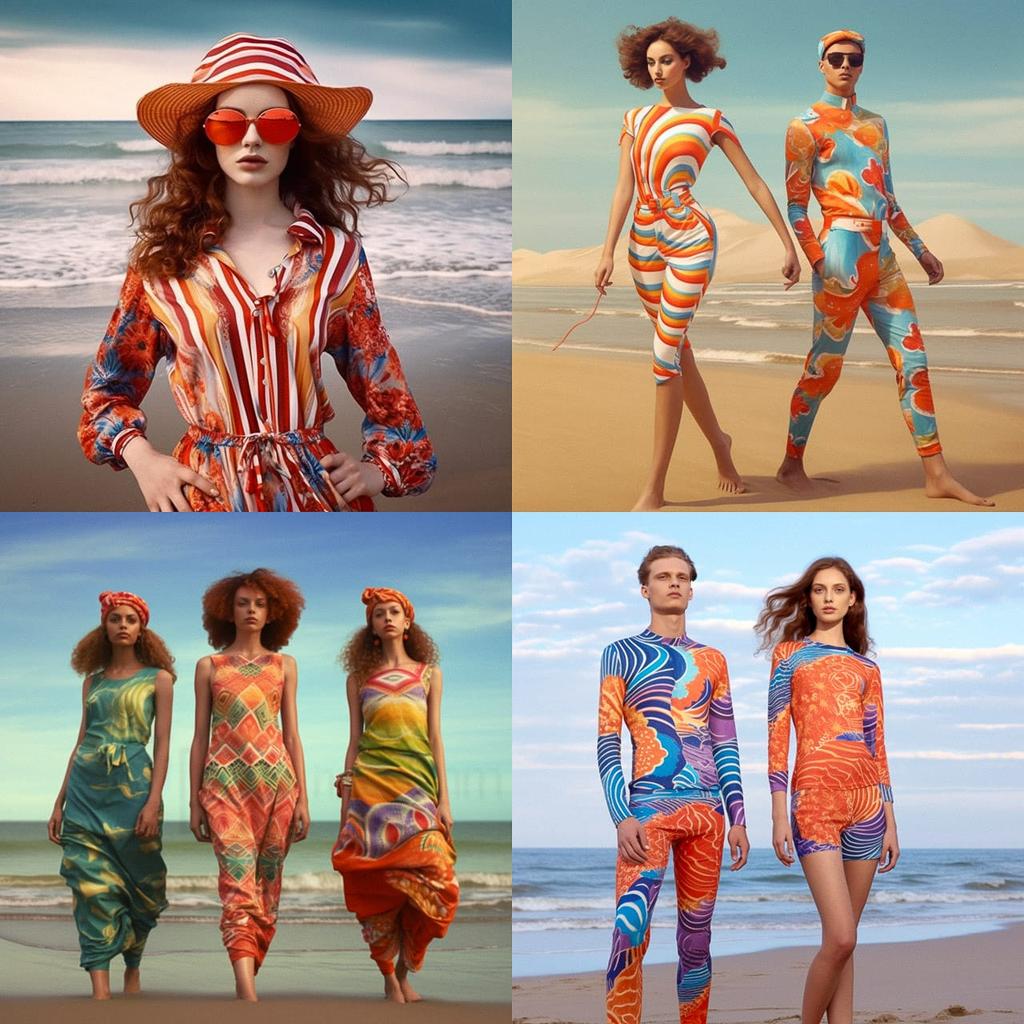 Beachwear fashion style, Midjourney V5.1, render 1 of 4