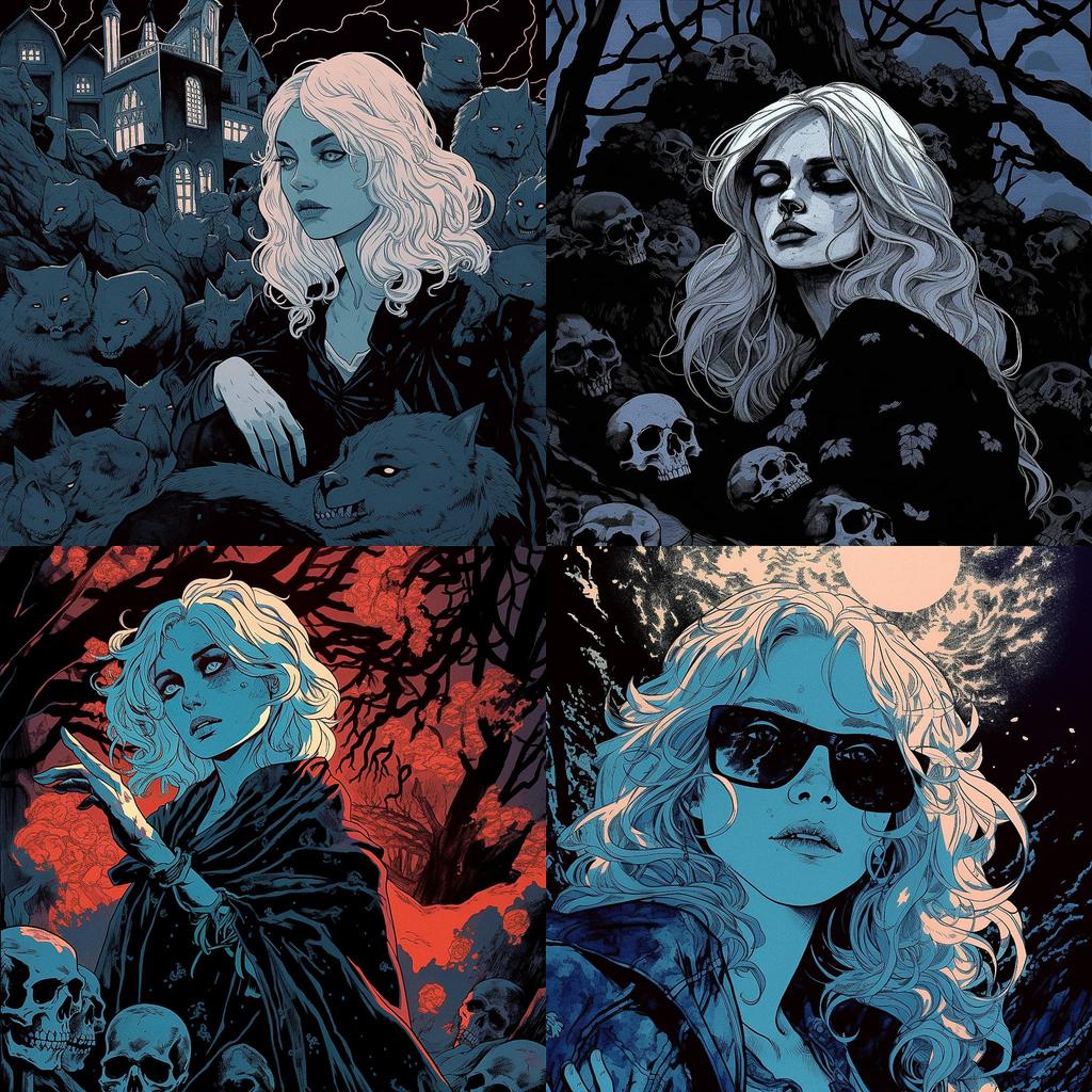 Becky Cloonan style, Midjourney V5.1, render 1 of 4
