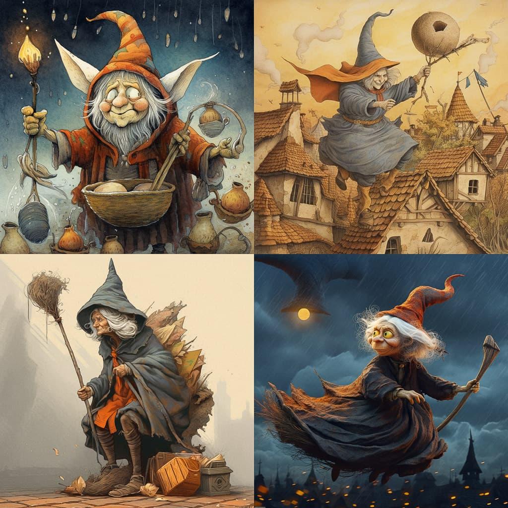 Befana style, Midjourney V5.1, render 1 of 4