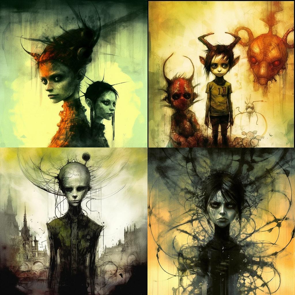 Ben Templesmith style, Midjourney V5.1, render 1 of 4