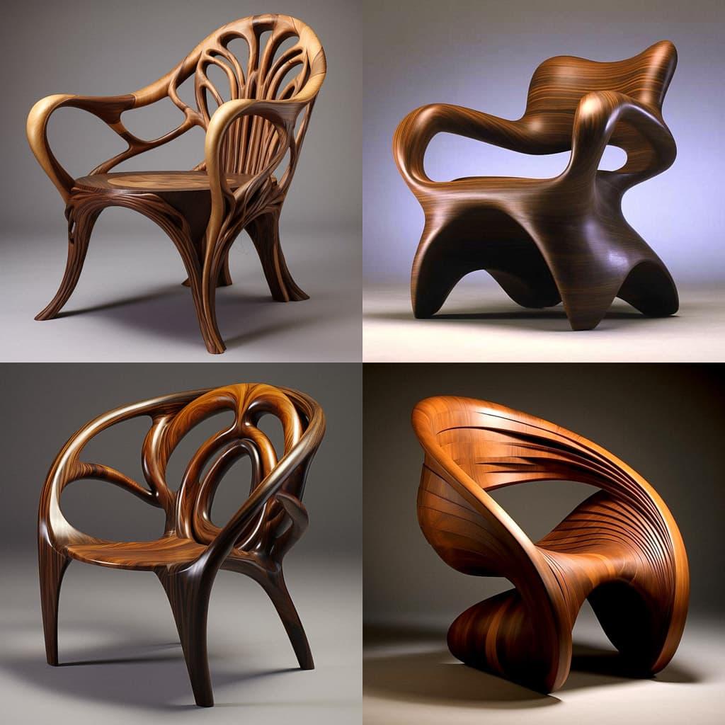 Bentwood style, Midjourney V5.1, render 1 of 4