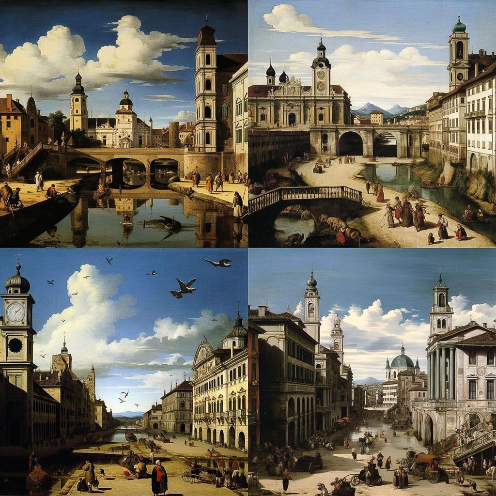 Bernardo Bellotto style, Midjourney V5.1, render 1 of 4