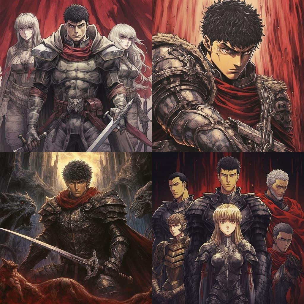 Berserk style, Midjourney V5.1, render 1 of 4