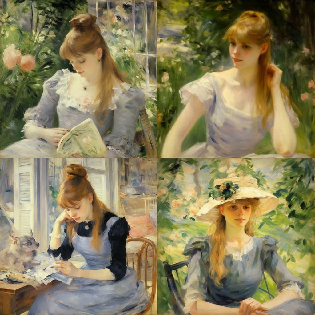Berthe Morisot style, Midjourney V5.1, render 1 of 4