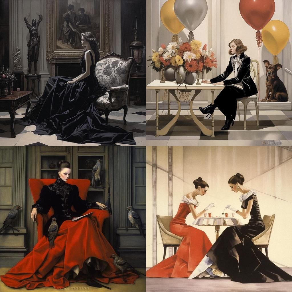 Bill Blass style, Midjourney V5.1, render 1 of 4