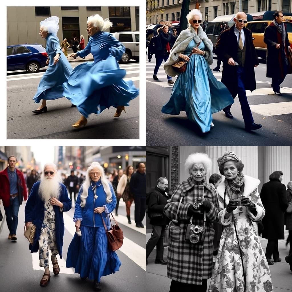 Bill Cunningham style, Midjourney V5.1, render 1 of 4