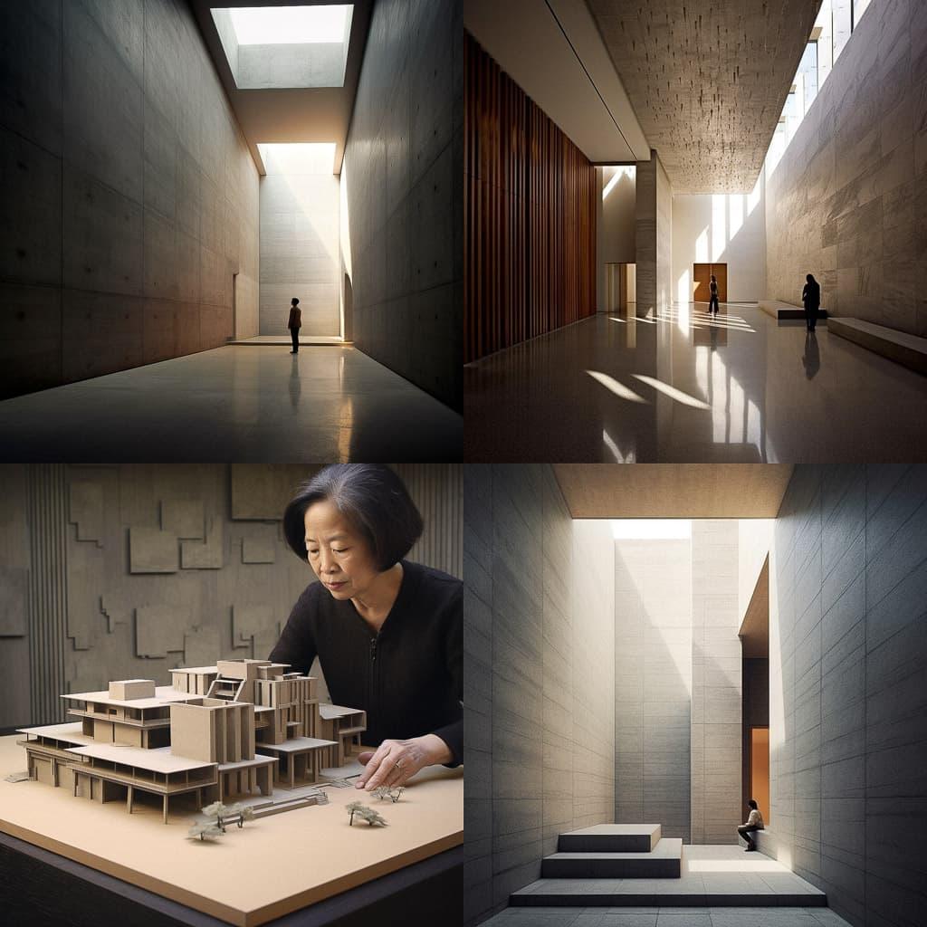 Billie Tsien style, Midjourney V5.1, render 1 of 4