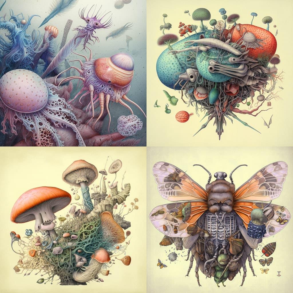 Biological illustration style, Midjourney V5.1, render 1 of 4