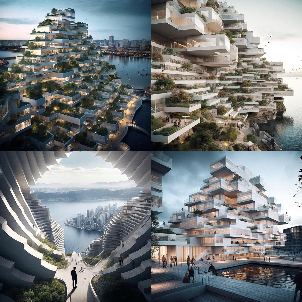Bjarke Ingels style, Midjourney V5.1, render 1 of 4