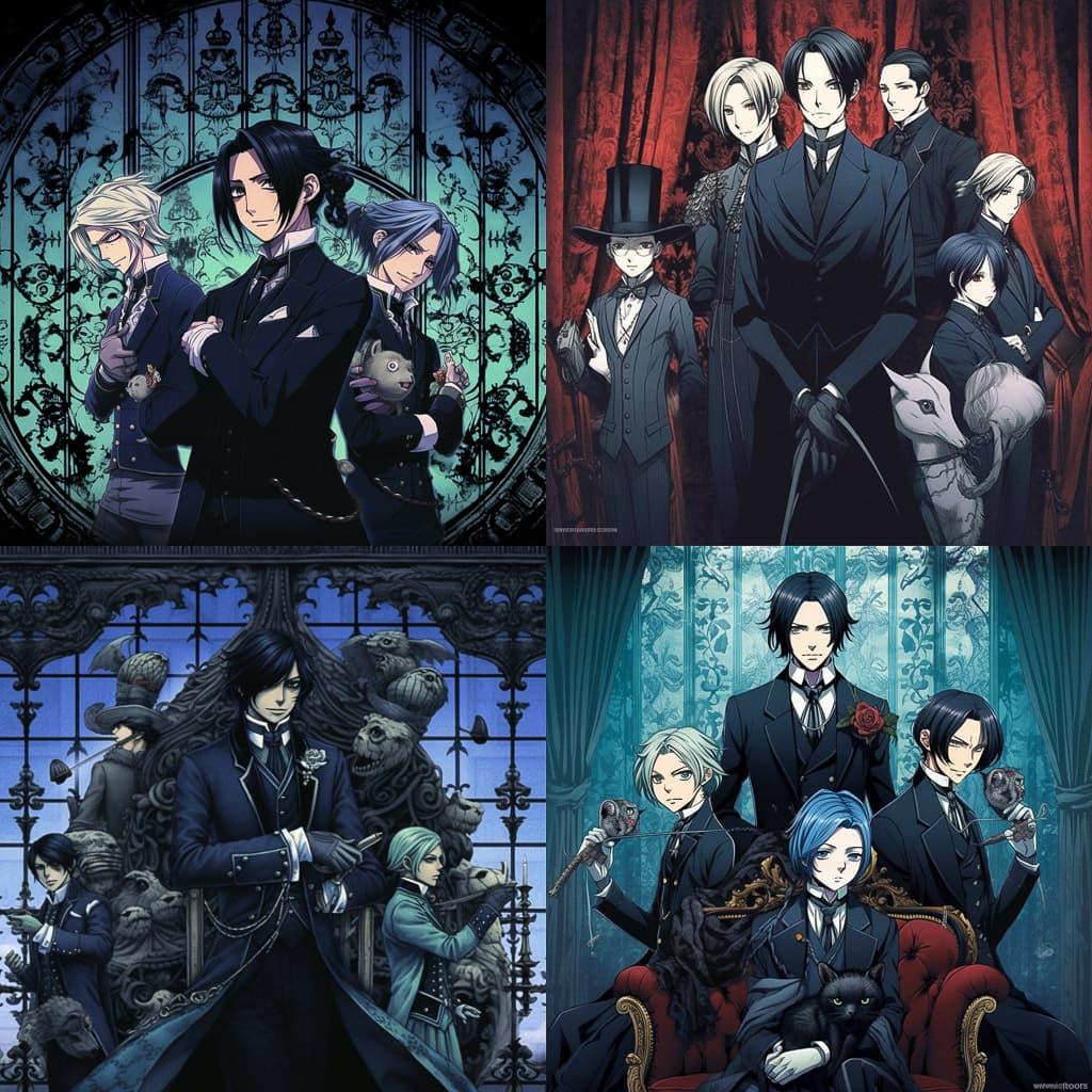 Black Butler style, Midjourney V5.1, render 1 of 4