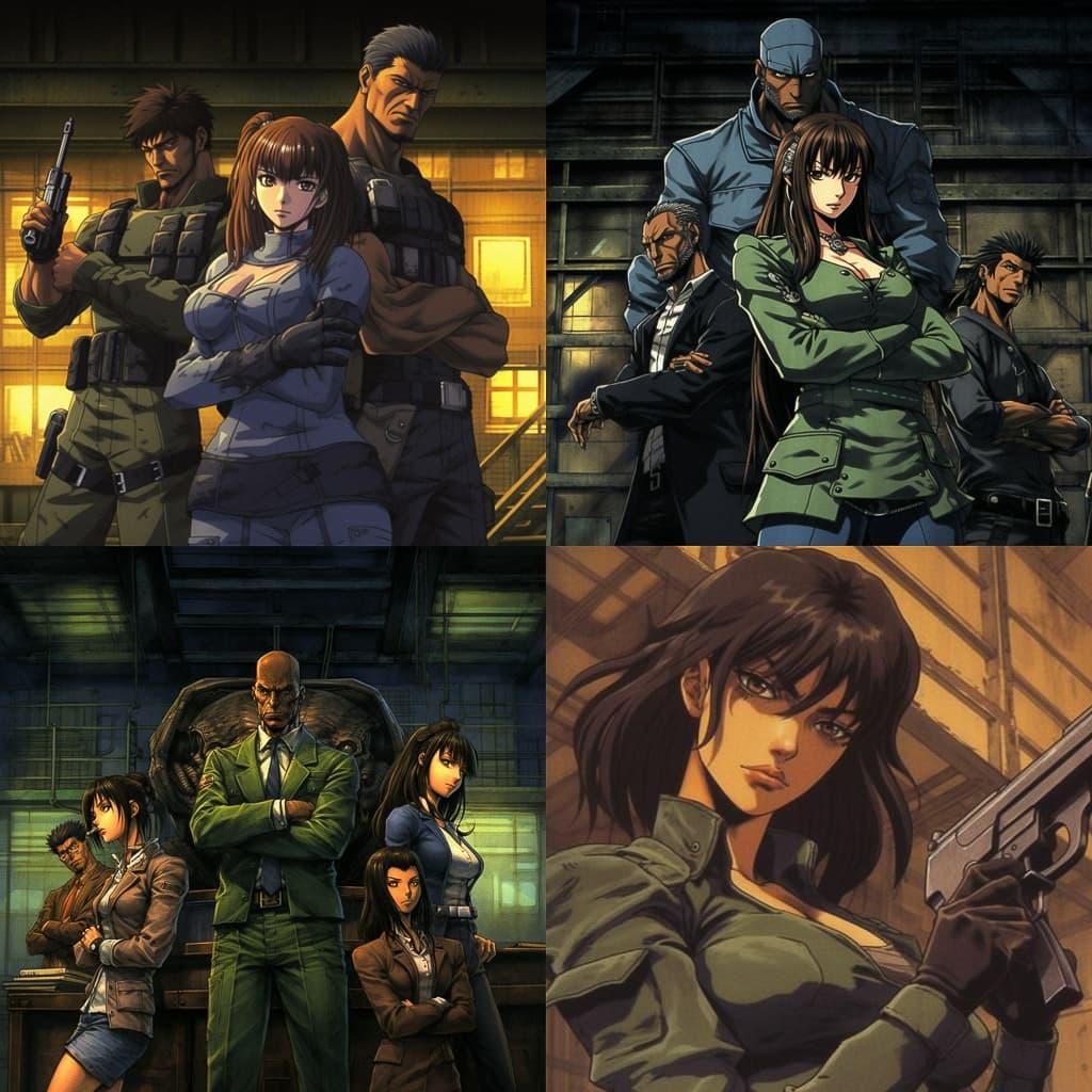 Black Lagoon style, Midjourney V5.1, render 1 of 4