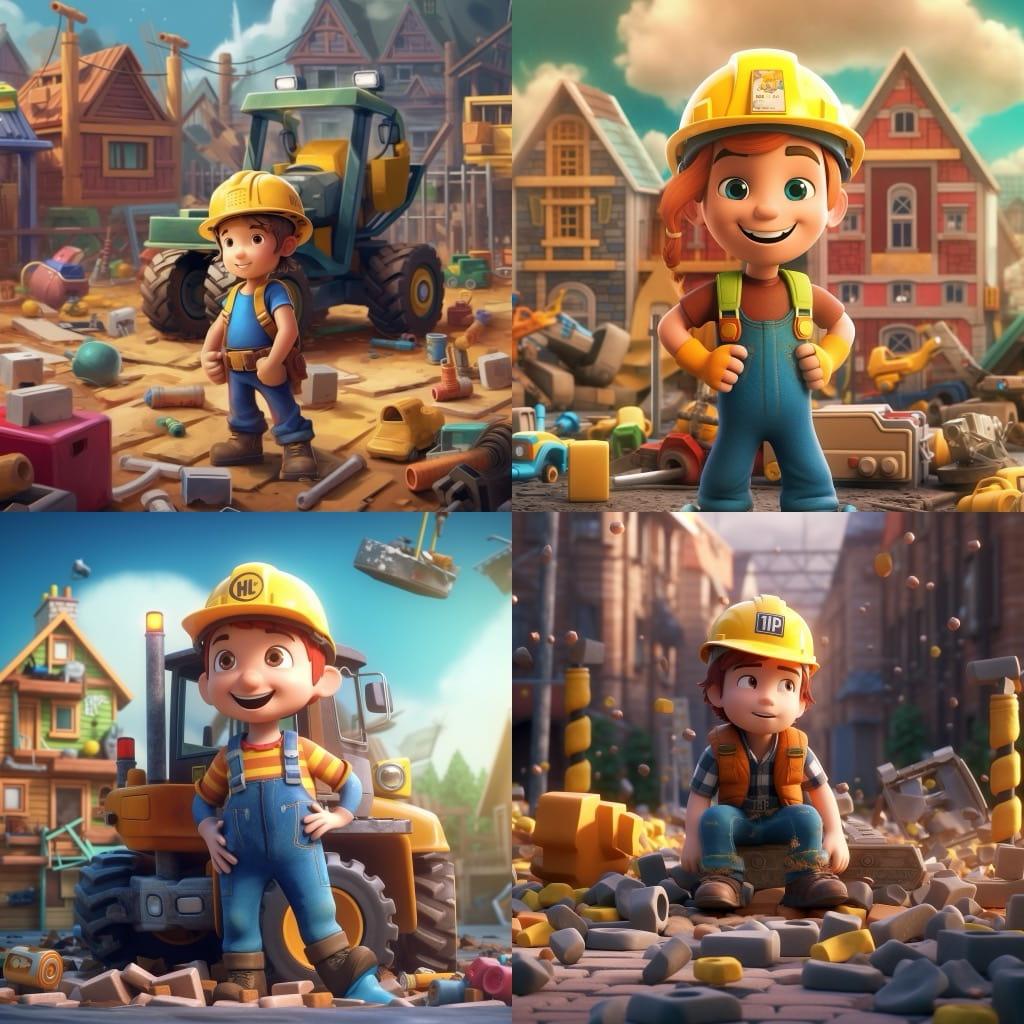 Bob the Builder style, Midjourney V5.1, render 1 of 4