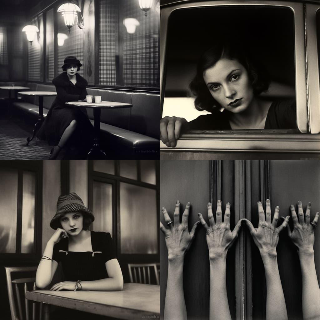Brassai style, Midjourney V5.1, render 1 of 4