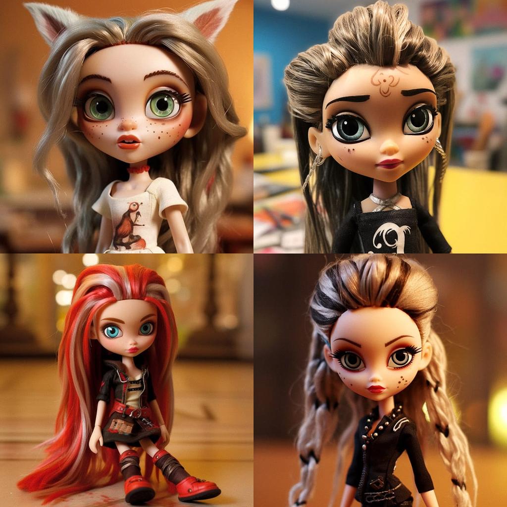 Bratz doll style, Midjourney V5.1, render 1 of 4